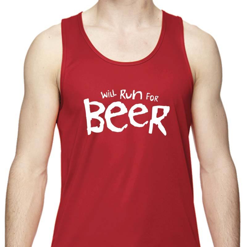 Men's Sports Tech Tank - "Will Run For Beer"