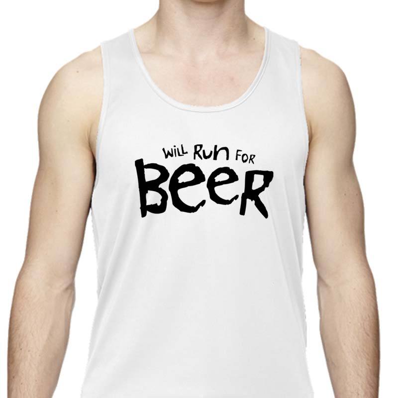 Men's Sports Tech Tank - "Will Run For Beer"