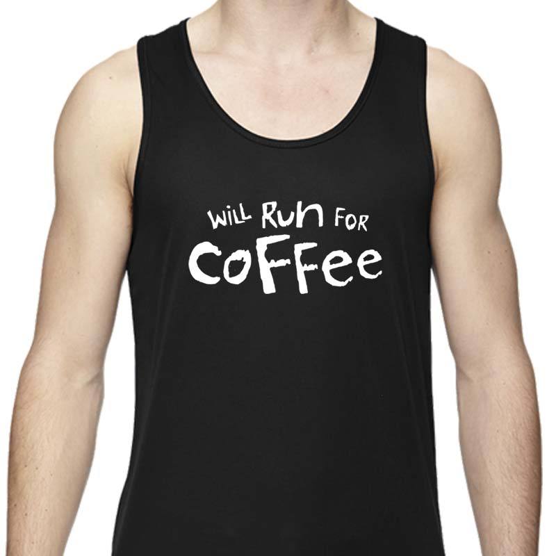 Men's Sports Tech Tank - "Will Run For Coffee"