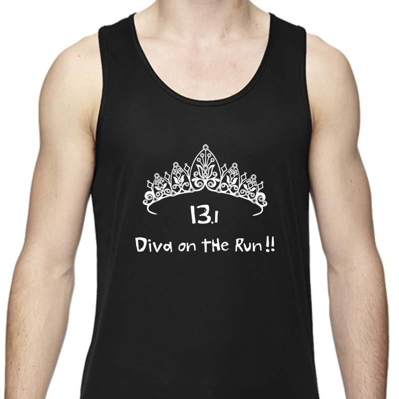 Men's Sports Tech Tank - "13.1 Diva On The Run"