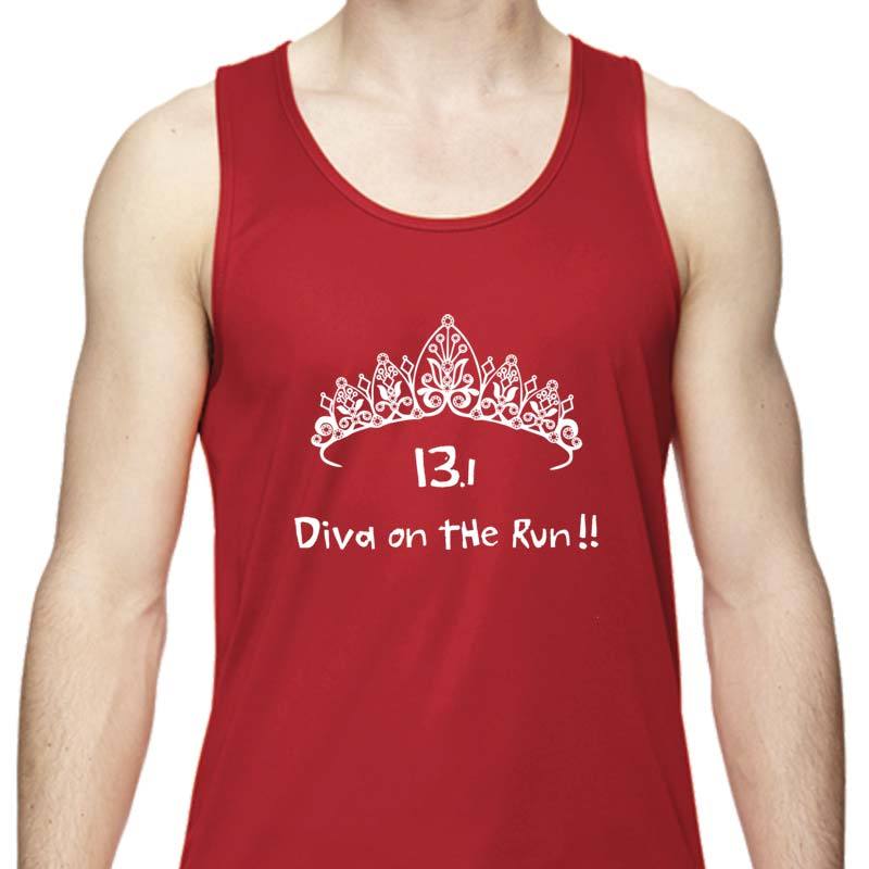 Men's Sports Tech Tank - "13.1 Diva On The Run"