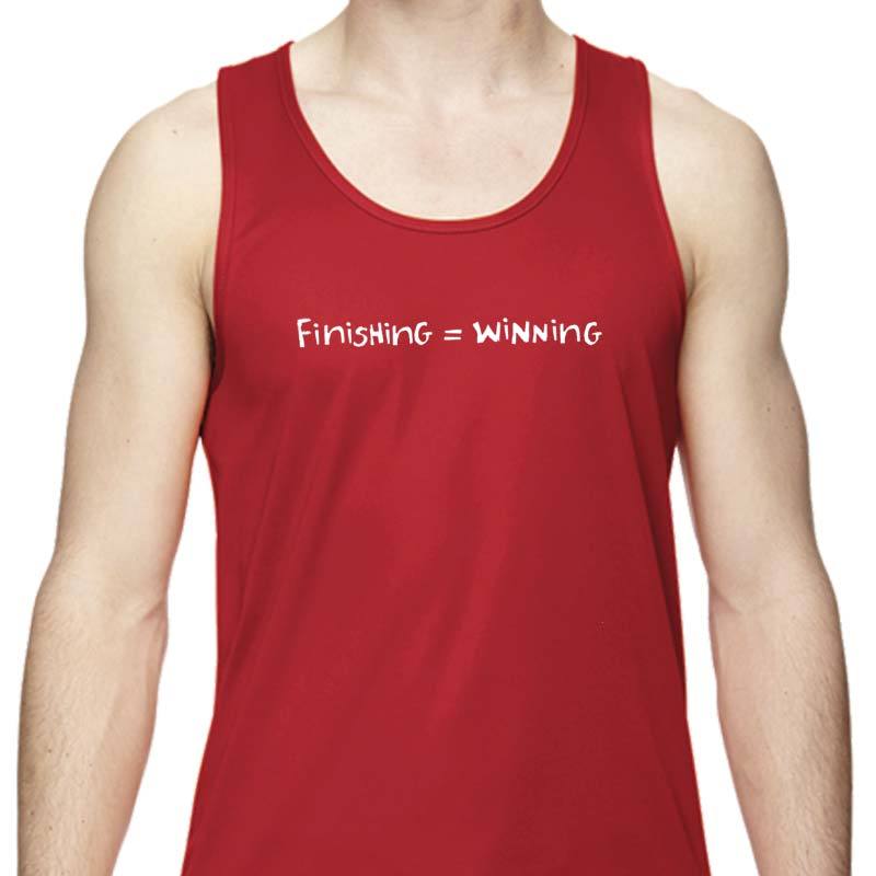 Men's Sports Tech Tank - "Finishing = Winning"