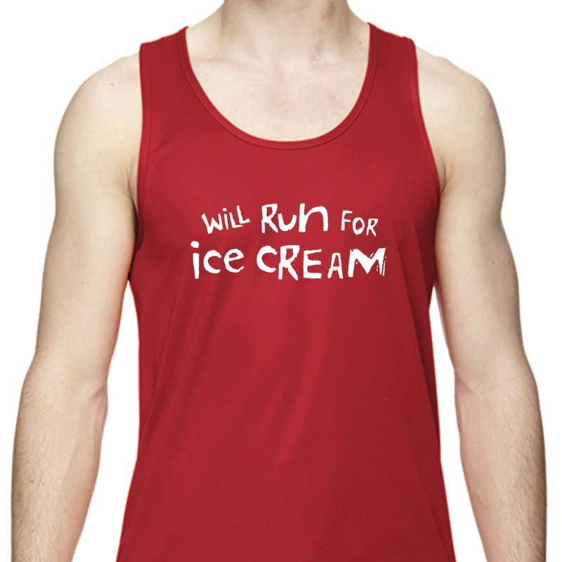 Men's Sports Tech Tank - "Will Run For Ice Cream"