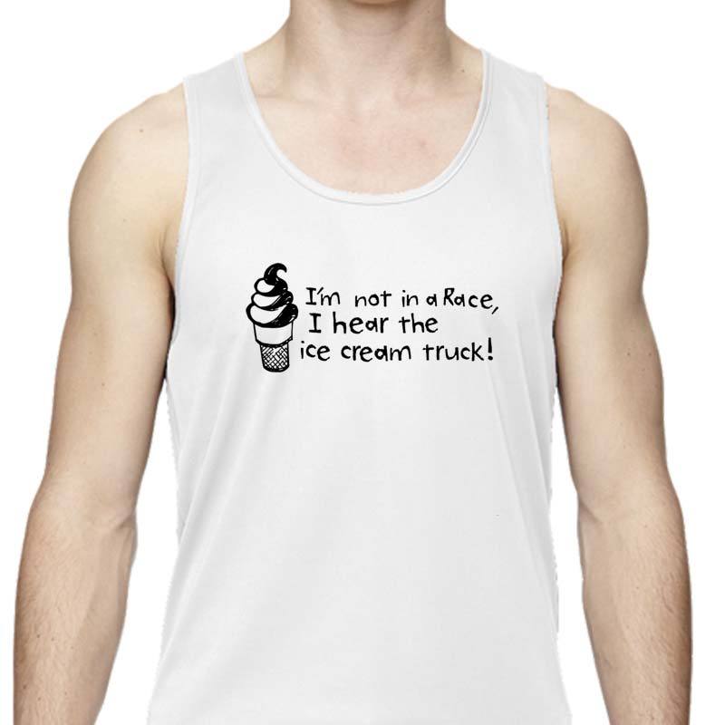 Men's Sports Tech Tank - "I'm Not In A Race, I Hear The Ice Cream Truck!"