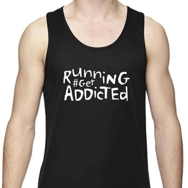 Men's Sports Tech Tank - "Running #Get Addicted"