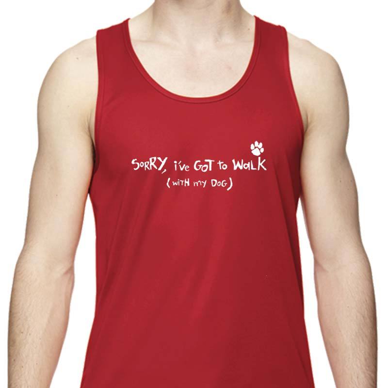 Men's Sports Tech Tank - "Sorry, I've Got To Walk (With My Dog)"