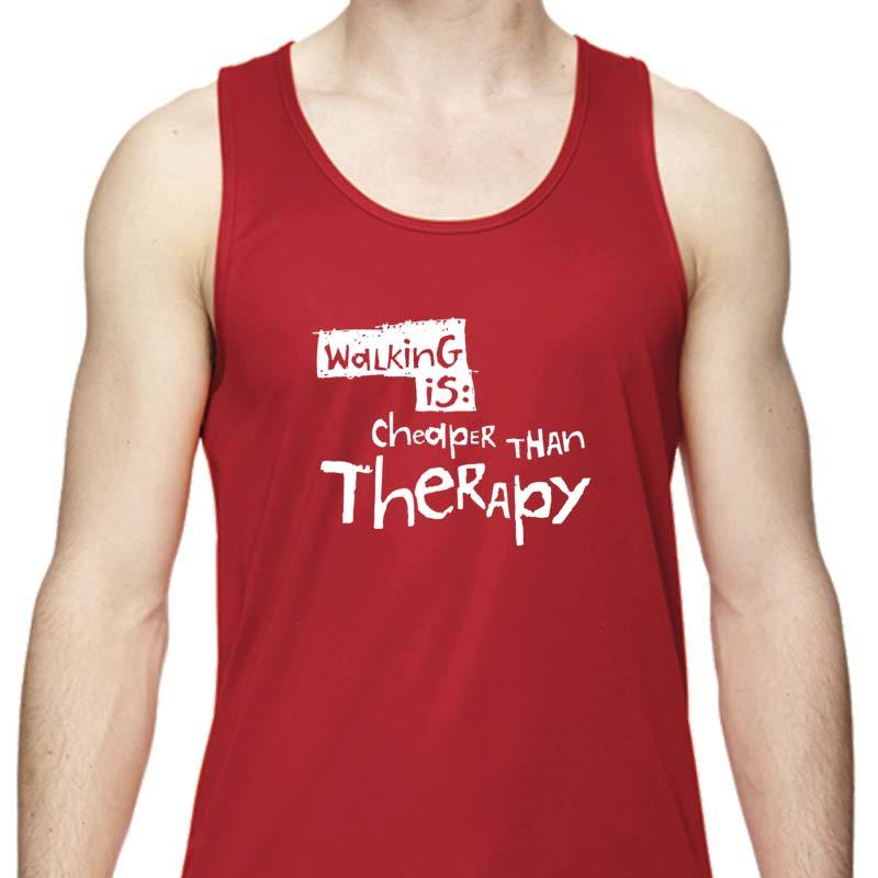 Men's Sports Tech Tank - "Walking Is Cheaper Than Therapy"