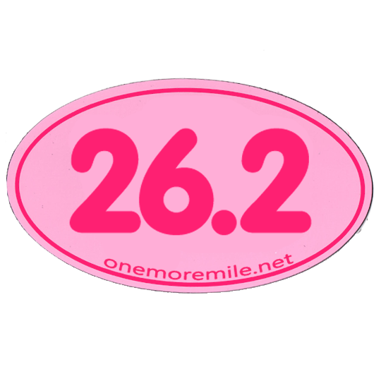 Car Magnet "26.2 Smooth Font" - Pink w/ Fuschia Imprint