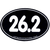 Large Oval Sticker "26.2 Smooth Font" - Black w/ White Imprint