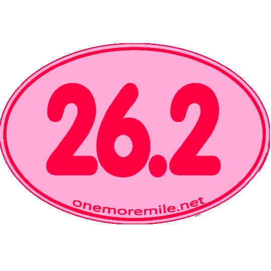 Large Oval Sticker "26.2 Smooth Font" - Pink w/ Fuchsia Imprint