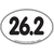 Large Oval Sticker "26.2 Smooth Font" - White w/ Black Imprint