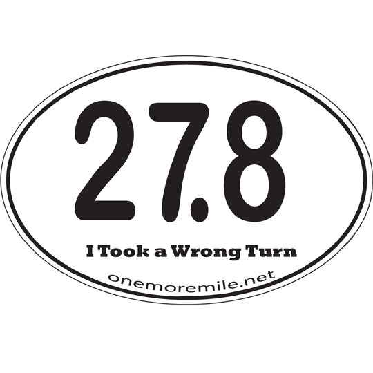 Large Oval Sticker "27.8:  I Took A Wrong Turn"