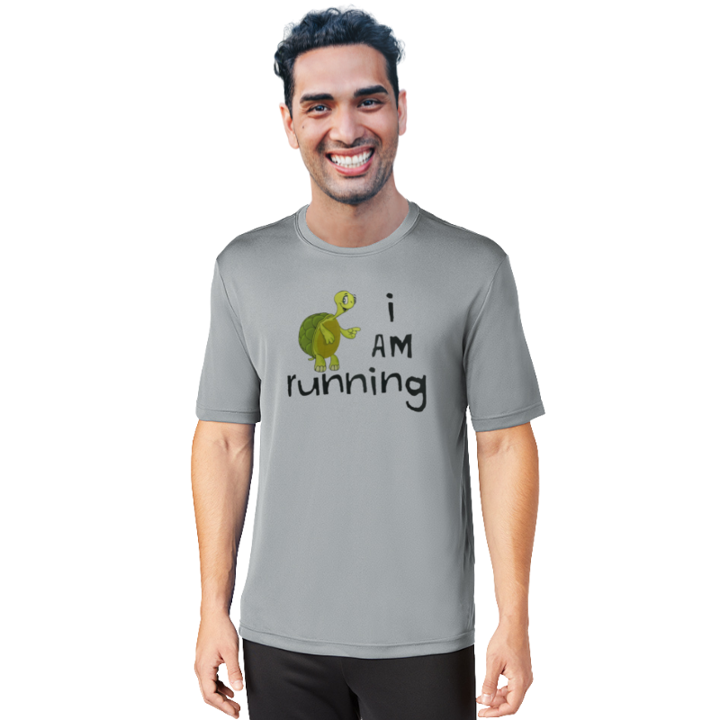 Men's Sports Tech Short Sleeve Crew - "I Am Running"