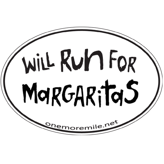 Large Oval Sticker "Will Run For Margaritas"