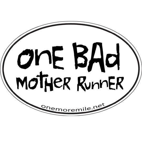 Large Oval Sticker "One Bad Mother Runner"
