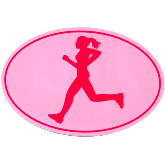 Large Oval Sticker "OMM Girl" - Pink w/ Fuchsia Imprint