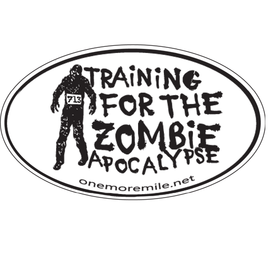 Car Magnet "Training For The Zombie Apocalypse" - White w/ Black Imprint